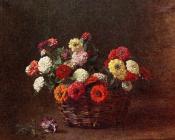 Zinnias - 亨利·方丹·拉图尔